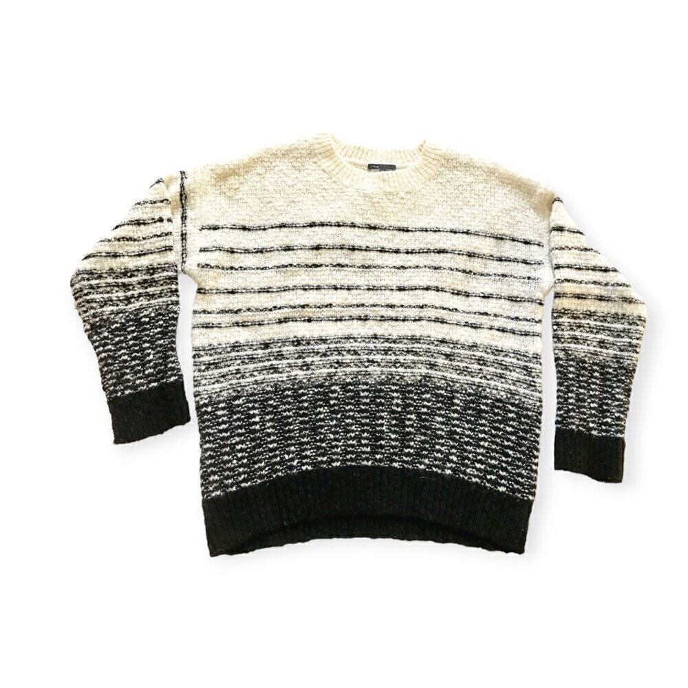 Vince Wool Blend Textured Striped Sweater, Size XL